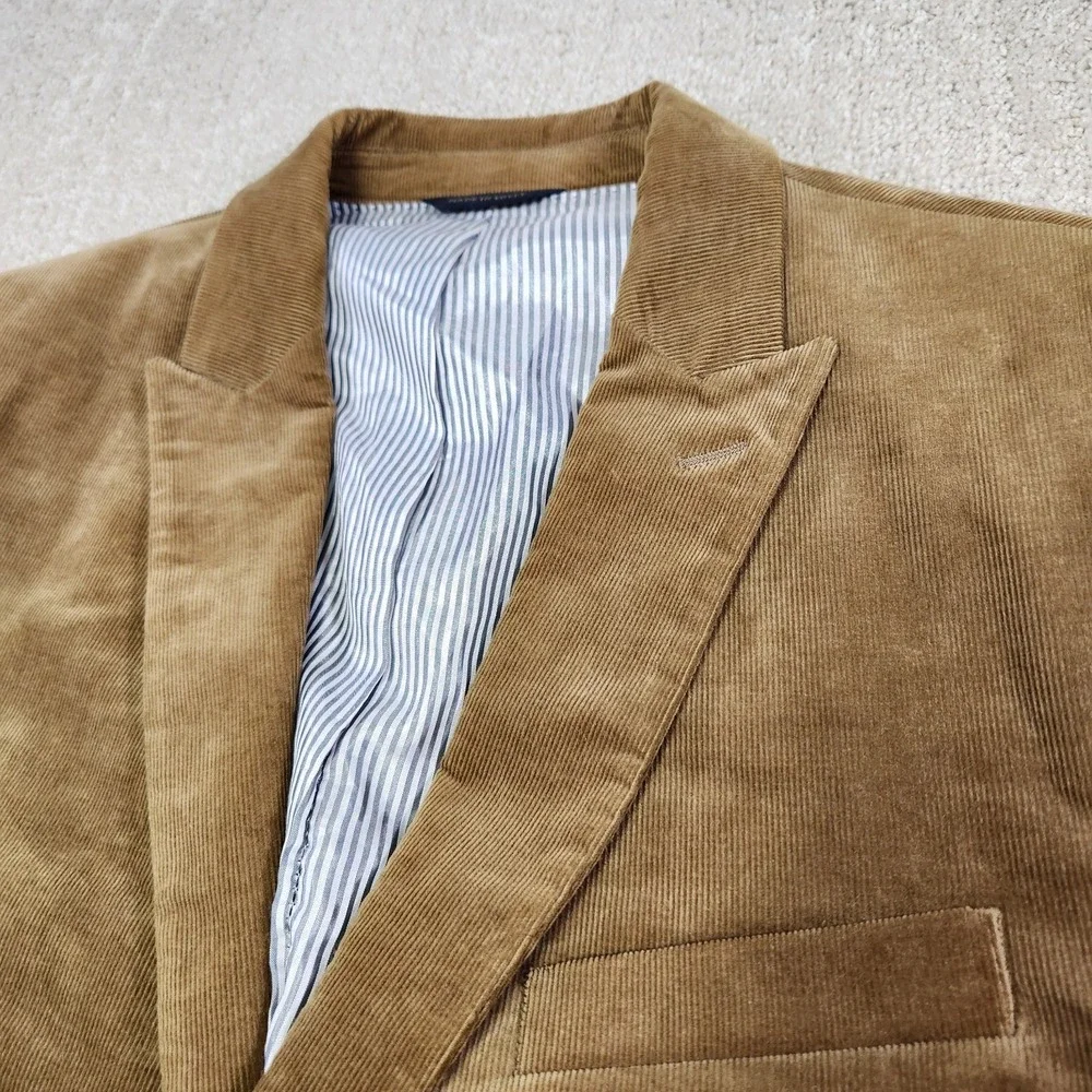 Banana Republic Blazer Men‎ 44 Corduroy Jacket Peak Lapel Duca Visconti Brown